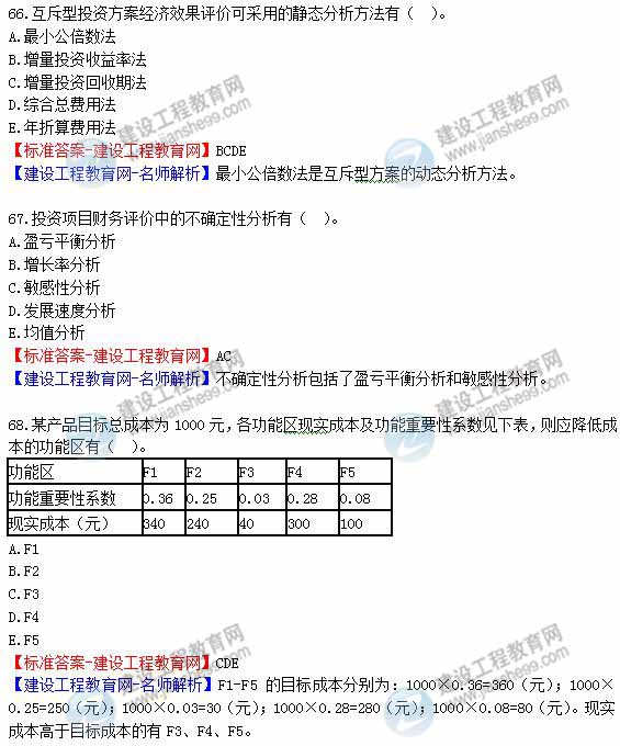 2012年造價工程師《理論與法規》試題及詳細答案解析（7）