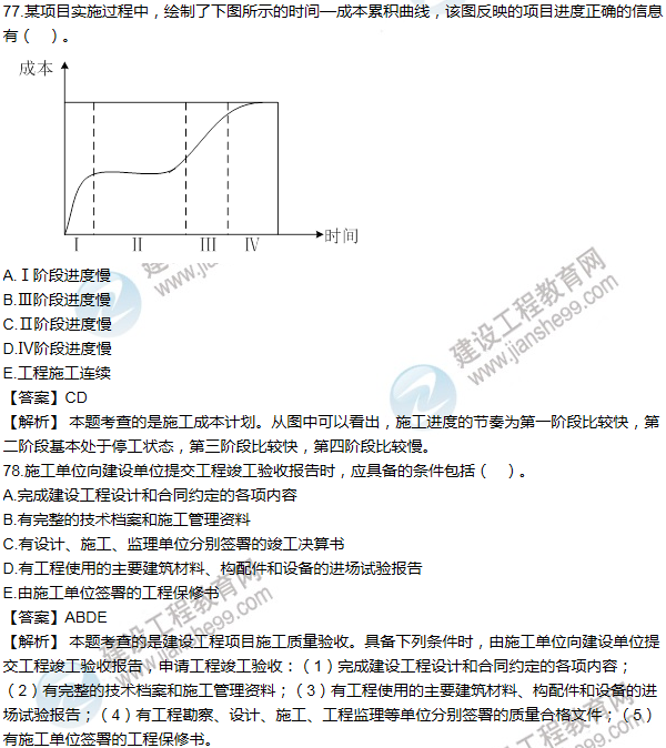 2013年一級建造師項目管理試題及答案(71-80題)