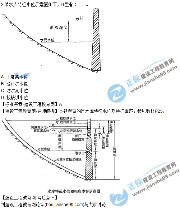 2017一級建造師《水利實務》試題及答案（1-10）