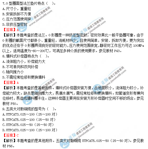 2018年造價工程師技術與計量（安裝）試題及答案解析